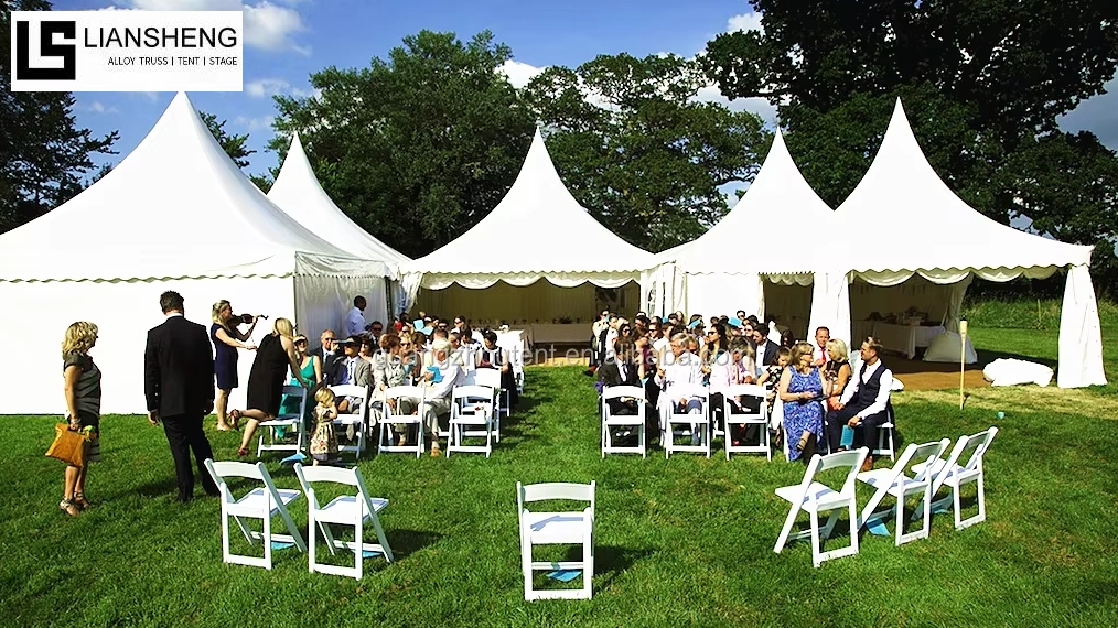 सफ़ेद आउटडोर पोर्टेबल कैनोपी गज़ेबो बीच शेड कैम्पिंग गार्डन पोगाडा टेंट 6x6m