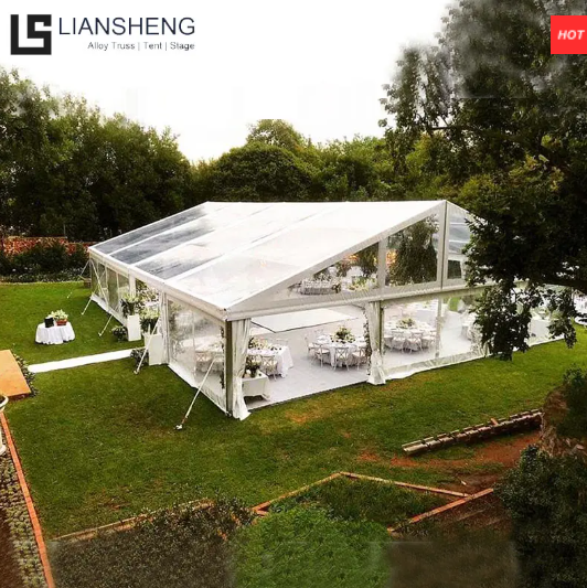 क्रिस्टल प्लाजा 25x45 मीटर आउटडोर पैनोरमिक तम्बू