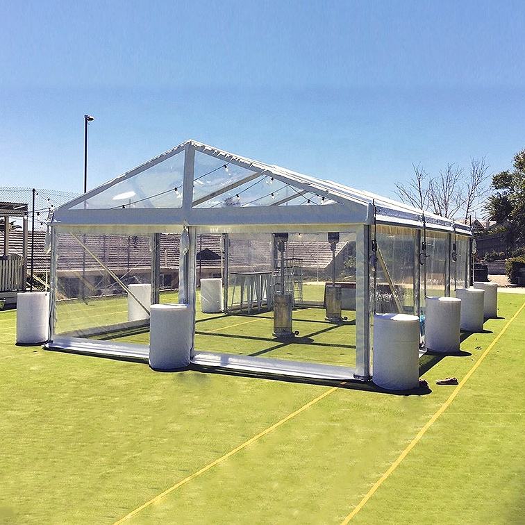 विंडप्रूफ एल्यूमिनियम फ्रेम ग्लास पार्टी टेंट अग्निरोधी पार्टी टेंट थोक सफेद इवेंट सॉलिड साइडवॉल हेवी ड्यूटी टेंट