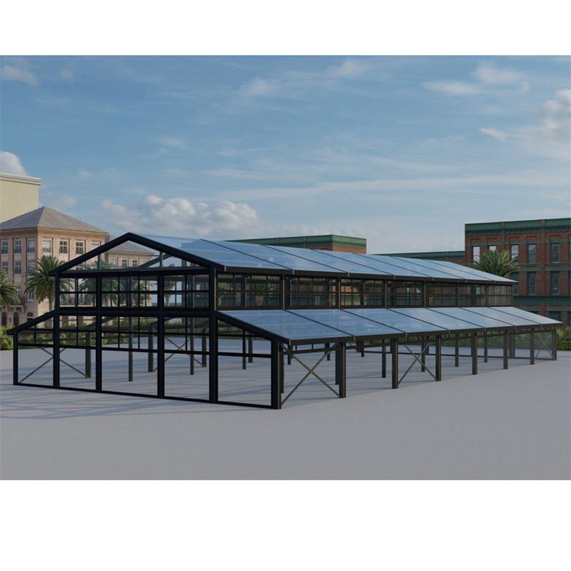 बिक्री के लिए आउटडोर बैंक्वेट एट्रियम टेंट के लिए नया आगमन ब्लैक फ़्रेम आउटडोर इवेंट टेंट