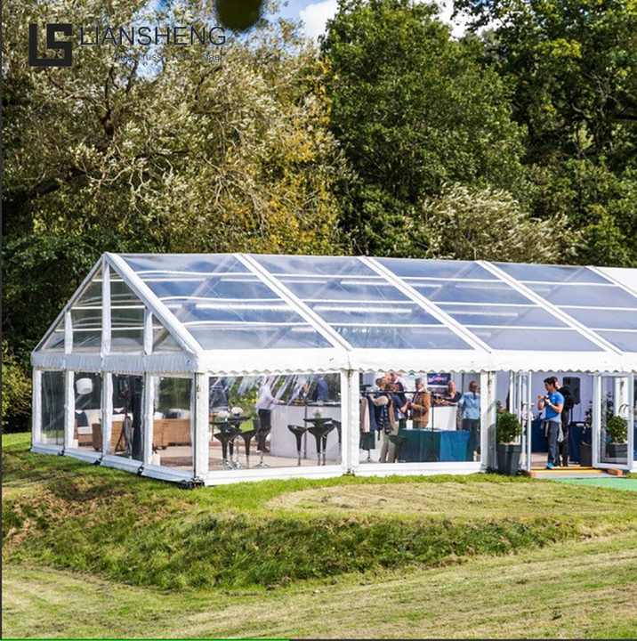 20 x 40 आउटडोर एल्यूमिनियम फ़्रेम पारदर्शी वेडिंग टेंट