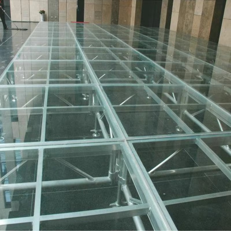 इवेंट वेडिंग के लिए एल्यूमिनियम असेंबली स्पिगोट ट्रस मोबाइल एल्यूमिनियम स्टेज प्लेटफार्म ऐक्रेलिक स्टेज