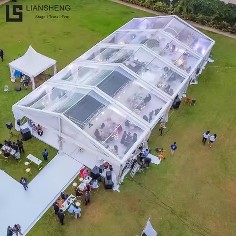 साफ़ पारदर्शी आउटडोर कैनोपी एल्यूमीनियम मिश्र धातु वेडिंग पार्टी टेंट इवेंट टेंट