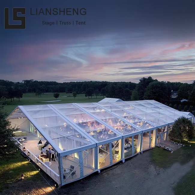 100 300 500 लोगों के लिए एल्युमिनियम अलॉय क्लियर कवर वेडिंग इवेंट पार्टी टेंट