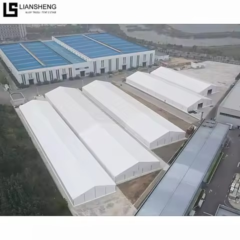 फैक्टरी पूर्ण बिक्री मूल्य पीवीसी फैब्रिक एल्यूमीनियम फ्रेम संरचना के साथ सस्ते बड़े स्पैन हेवी ड्यूटी औद्योगिक गोदाम भंडारण तम्बू