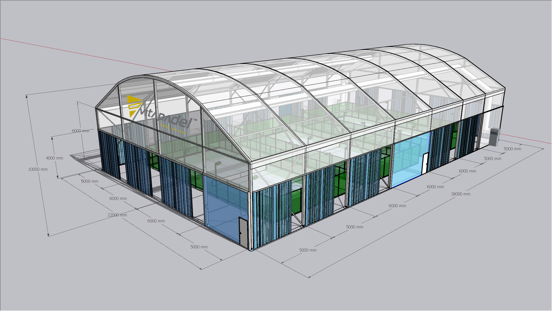 प्रतिस्पर्धा के लिए प्रशिक्षण के लिए शीर्ष गुणवत्ता वाले वॉटर-प्रूफ एल्यूमिनियम फ्रेम बास्केटबॉल टेंट फुटबॉल टेंट