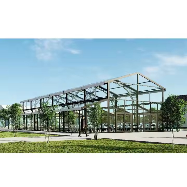 नया आगमन ब्लैक फ्रेम वेडिंग टेंट एट्रियम इवेंट वेन्यू स्ट्रक्चर मार्की ग्लास वॉल स्ट्रक्चर के साथ पार्टियों के आयोजनों के लिए टेंट