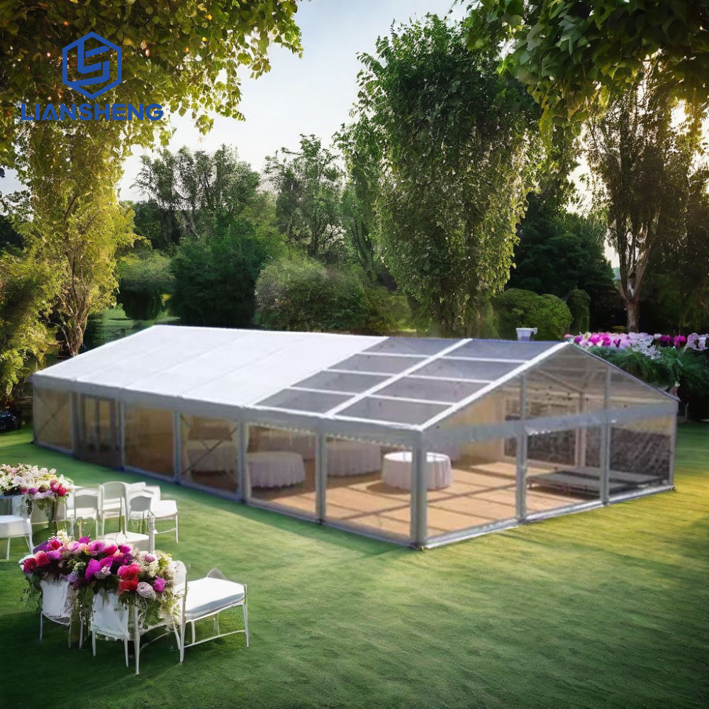 एल्यूमिनियम फ्रेम के साथ कस्टम व्हाइट इवेंट वेडिंग पार्टी टेंट वाटरप्रूफ पीवीसी कवर 10x12 10x15 10x20 10x30 10x40 10x50