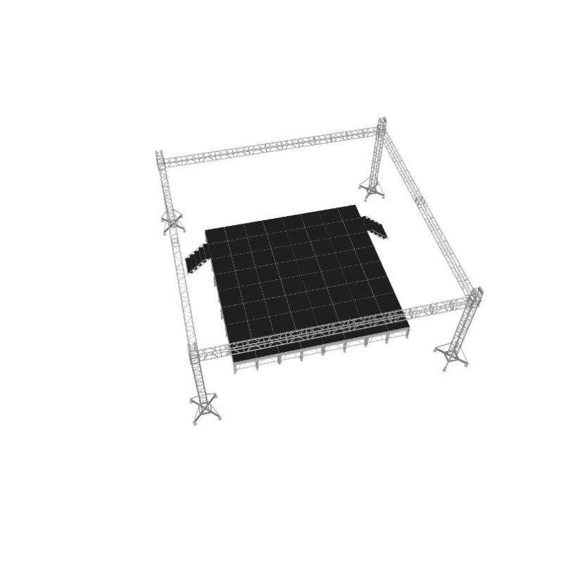 निःशुल्क डिज़ाइन फ्लैट टॉप एल्यूमिनियम ट्रस स्टेज सिस्टम अनुकूलित डिज़ाइन कॉन्सर्ट इवेंट आउटडोर स्टेज