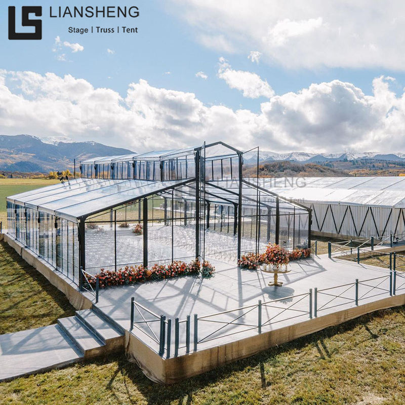 4 सीज़न लक्ज़री आउटडोर एल्यूमिनियम फ़्रेम मार्क्स वेडिंग पार्टी एट्रियम ऑरेंजरी इवेंट टेंट