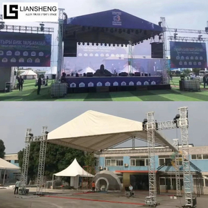 एल्यूमिनियम पोर्टेबल स्टेज प्लेटफार्म एंटी स्लिप कॉन्सर्ट स्टेज पोडियम ट्रायंगल रूफ ट्रस डिस्प्ले