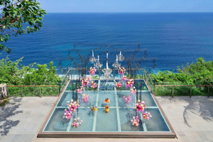 फोल्डिंग पोर्टेबल ग्लास एल्युमीनियम वेडिंग स्टेज